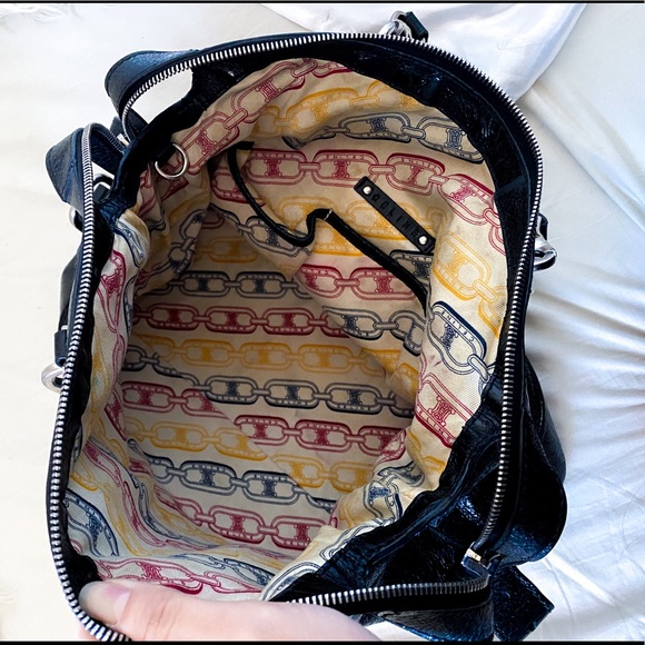 nwot Celine vintage leather hobo bag chain fabric - Picture 8 of 11